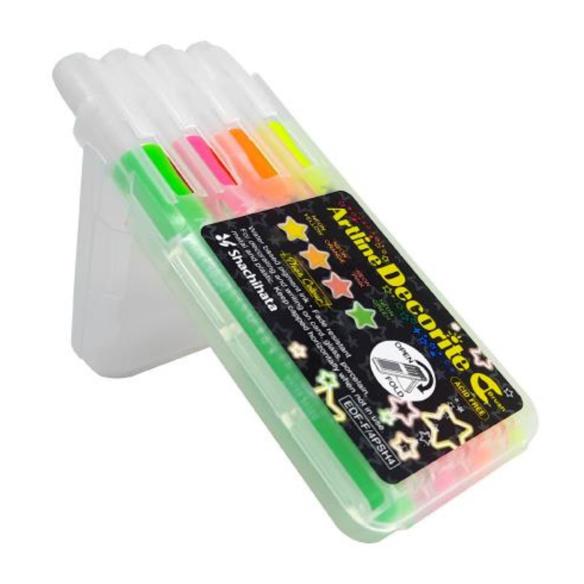 4 Marcadores Colores Neon Punta Pincel Artline Plumones