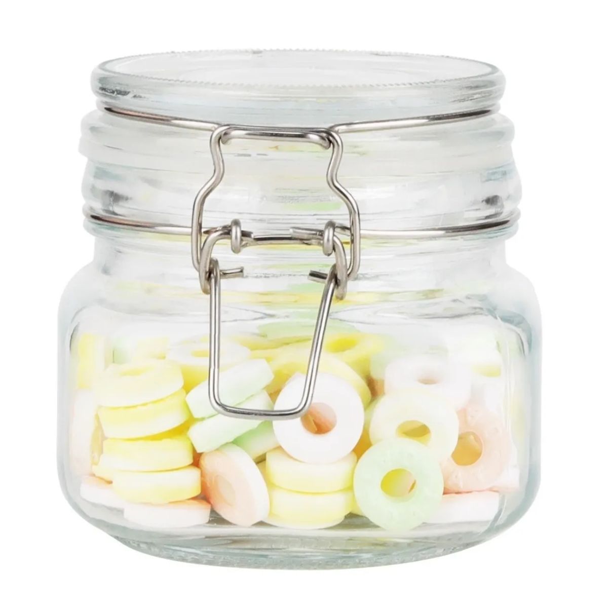 3 Pz Contenedor Vidrio Hermético Clip 500 Ml Frasco Brocal Color Transparente