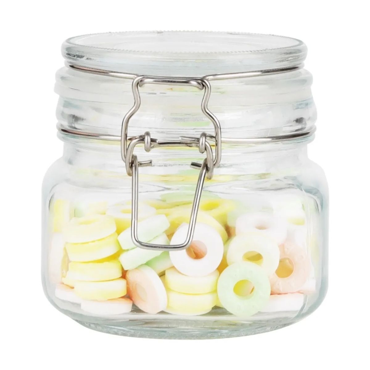 Contenedor Vidrio Hermético Tapa Clip 500 Ml Frasco Brocal