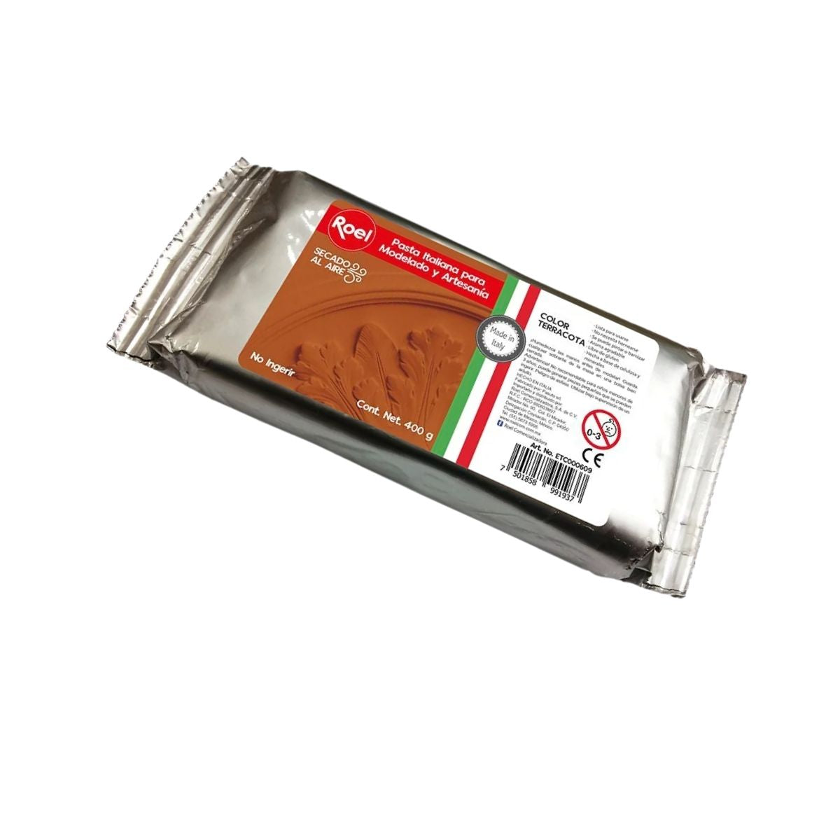 Pasta Modelar Italiana Terracota Roel 400g Manualidad