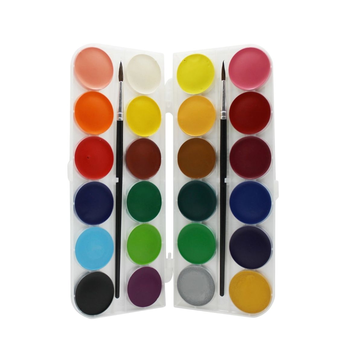 24 Pastillas Acuarela Efecto Mate Oro Plata Roel Estuche