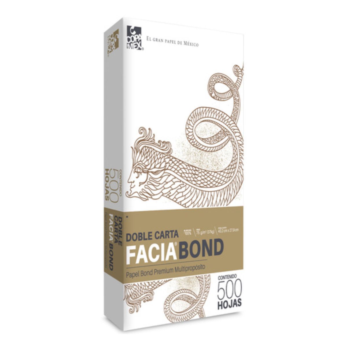 Paquete 500 Hojas Papel Facia Bond Doble Carta 75g Blanco