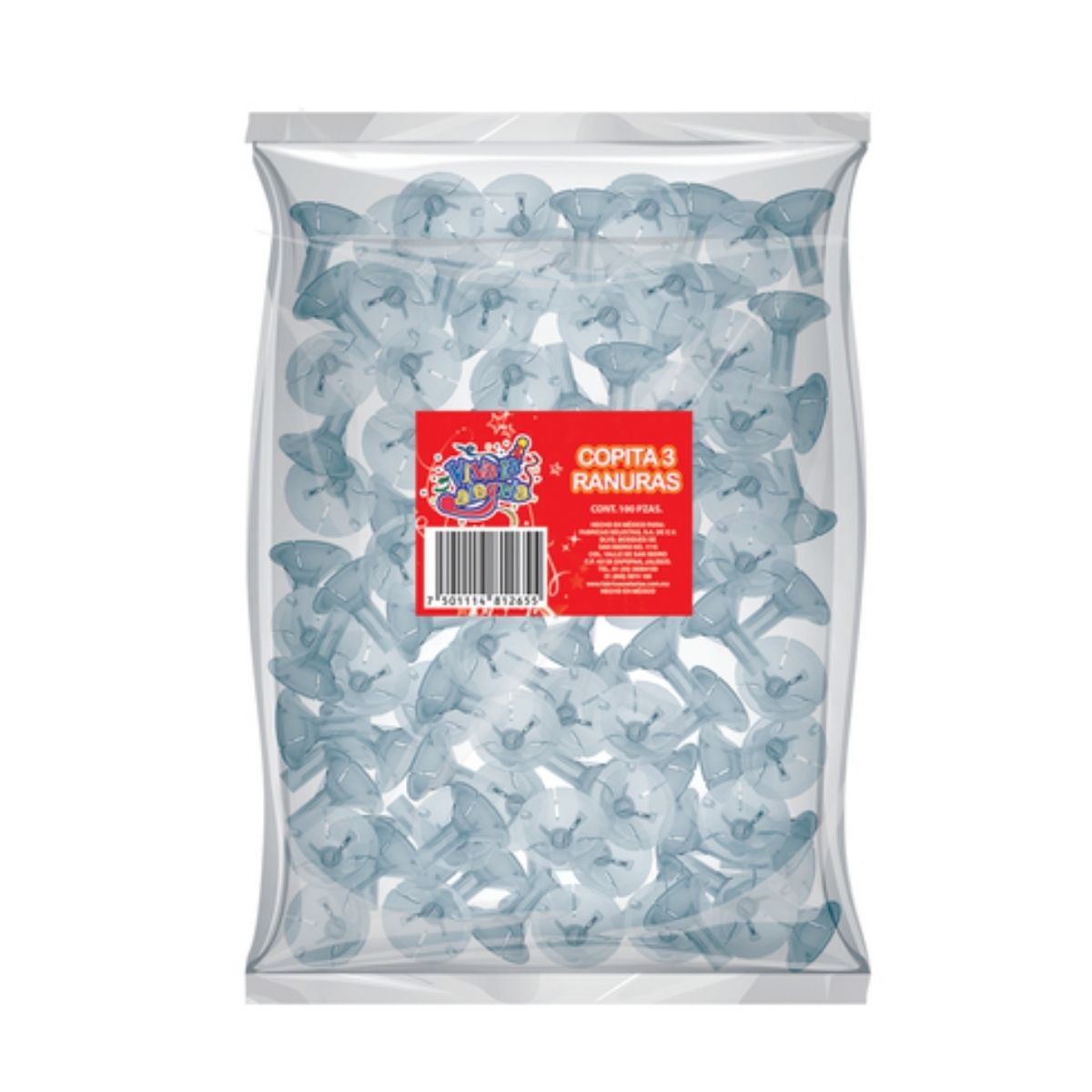 100pz Porta Globos Paquete Copas Varas 40cm Transparentes