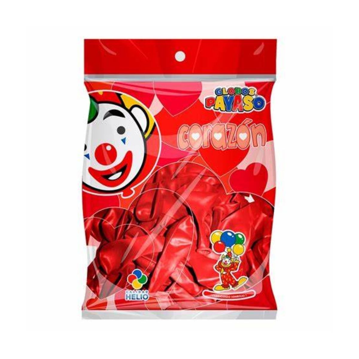 50pz Globos Payaso San Valentin Rojo-cereza Corazon N° H-10