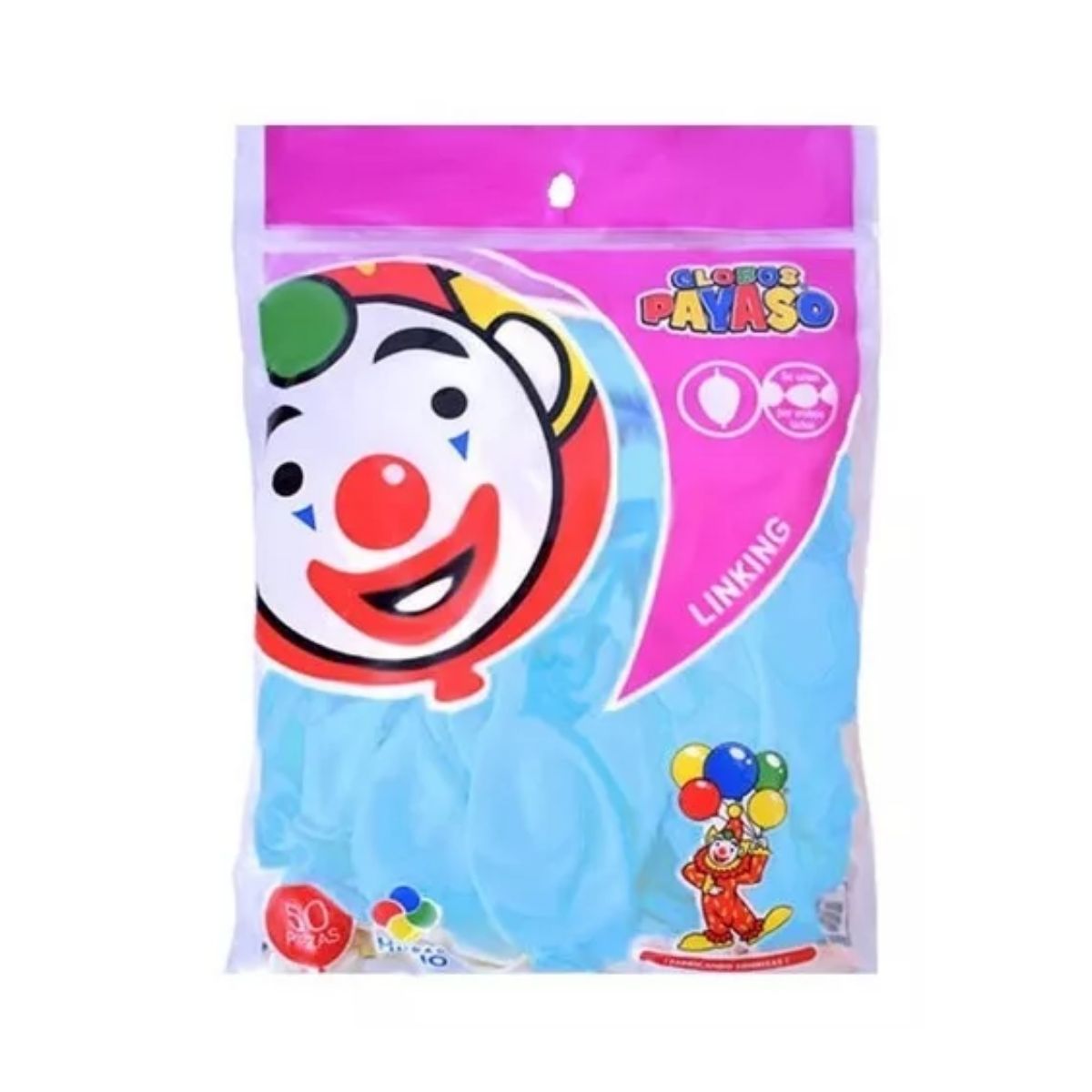 50pz Globo Payaso Linking N° 12 Colores P/elegir Decoracion