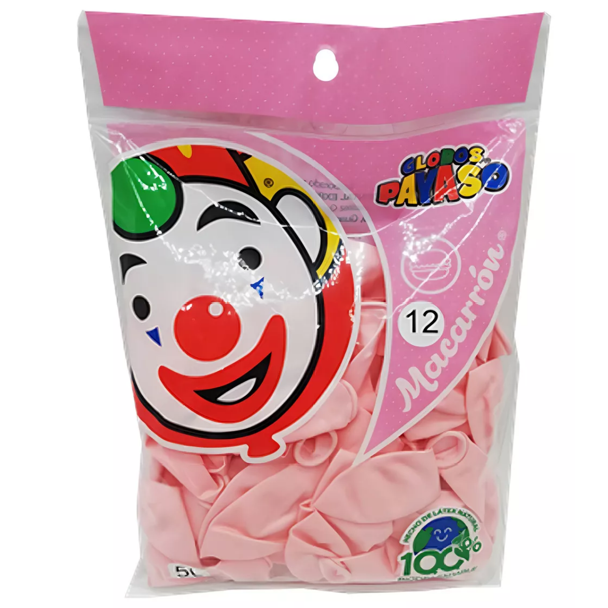 Globos Payaso Color Pastel Línea Macarrón Número 12 con 50pz