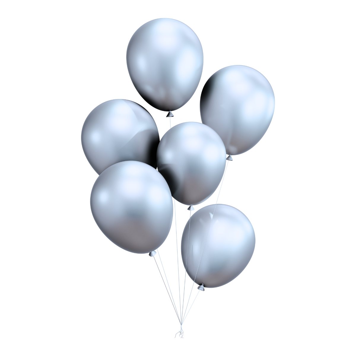 Globos Payaso Metálico Plateado N°5 100pz