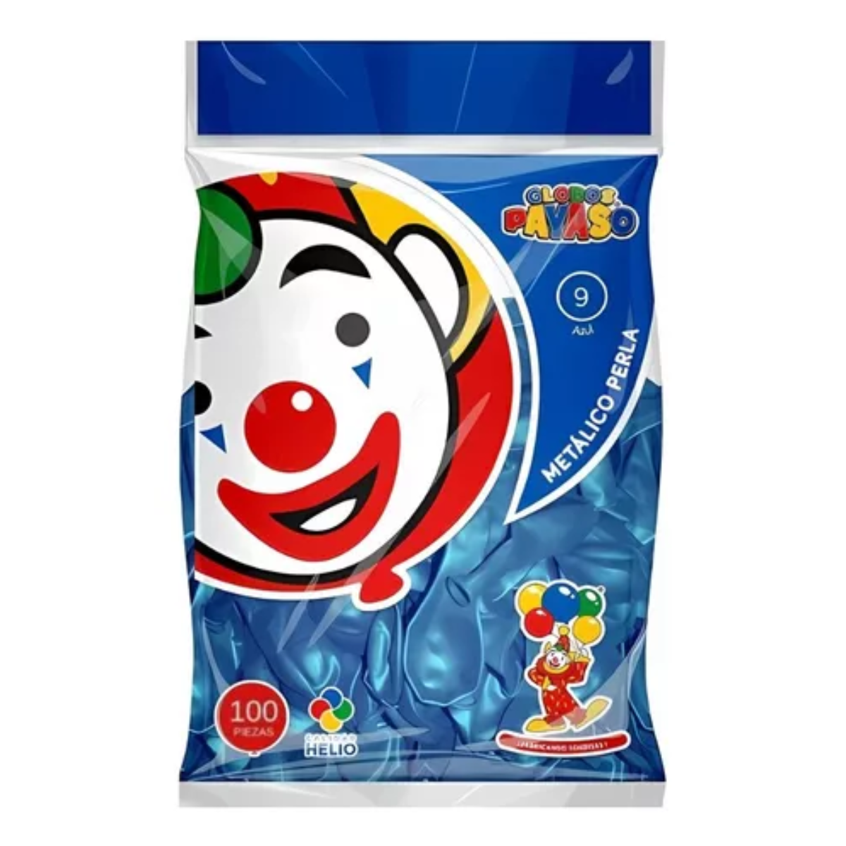 100pz Globos Payaso N° 9 Metalico Perla Decoraciones Fiestas