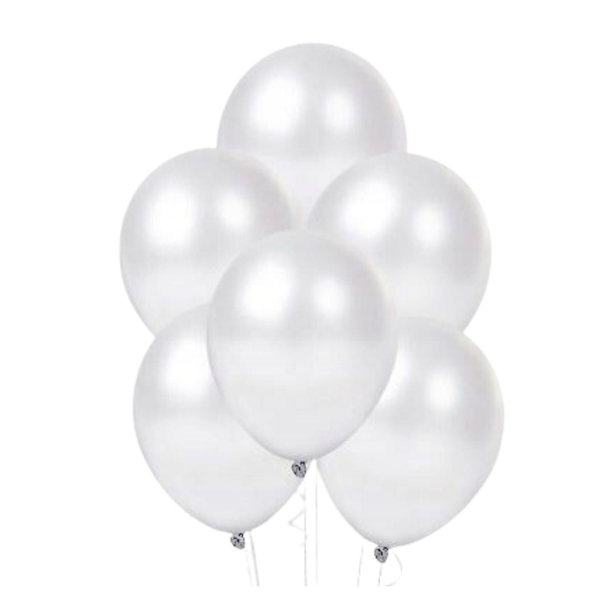 50pz Globos Payaso Perla Blanco Metálico N° 9 Decoración