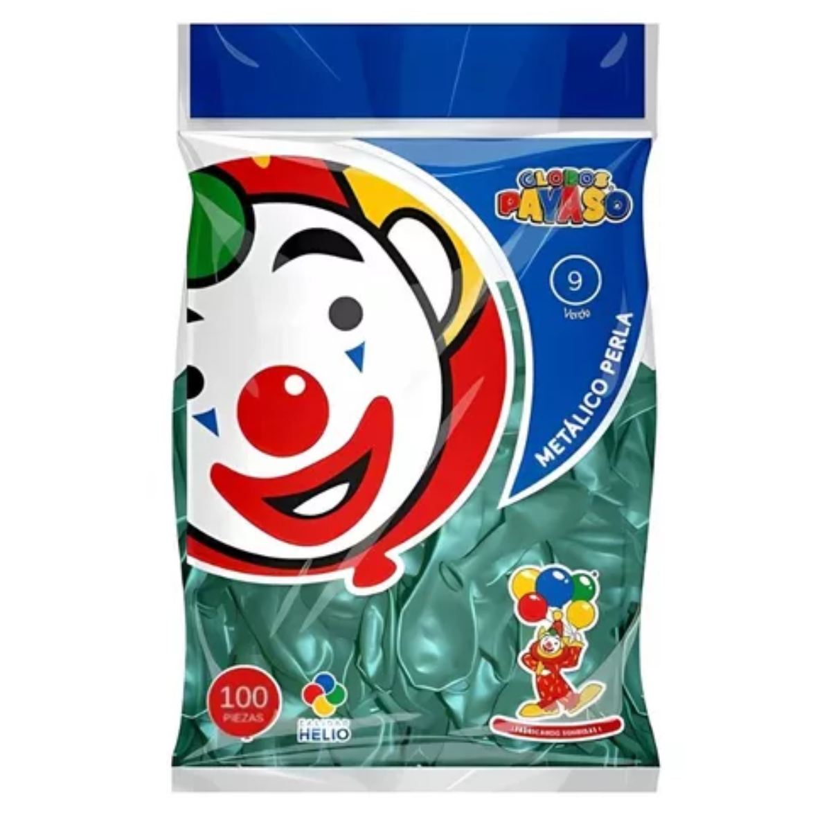 100pz Globos Payaso N° 9 Metalico Perla Decoraciones Fiestas