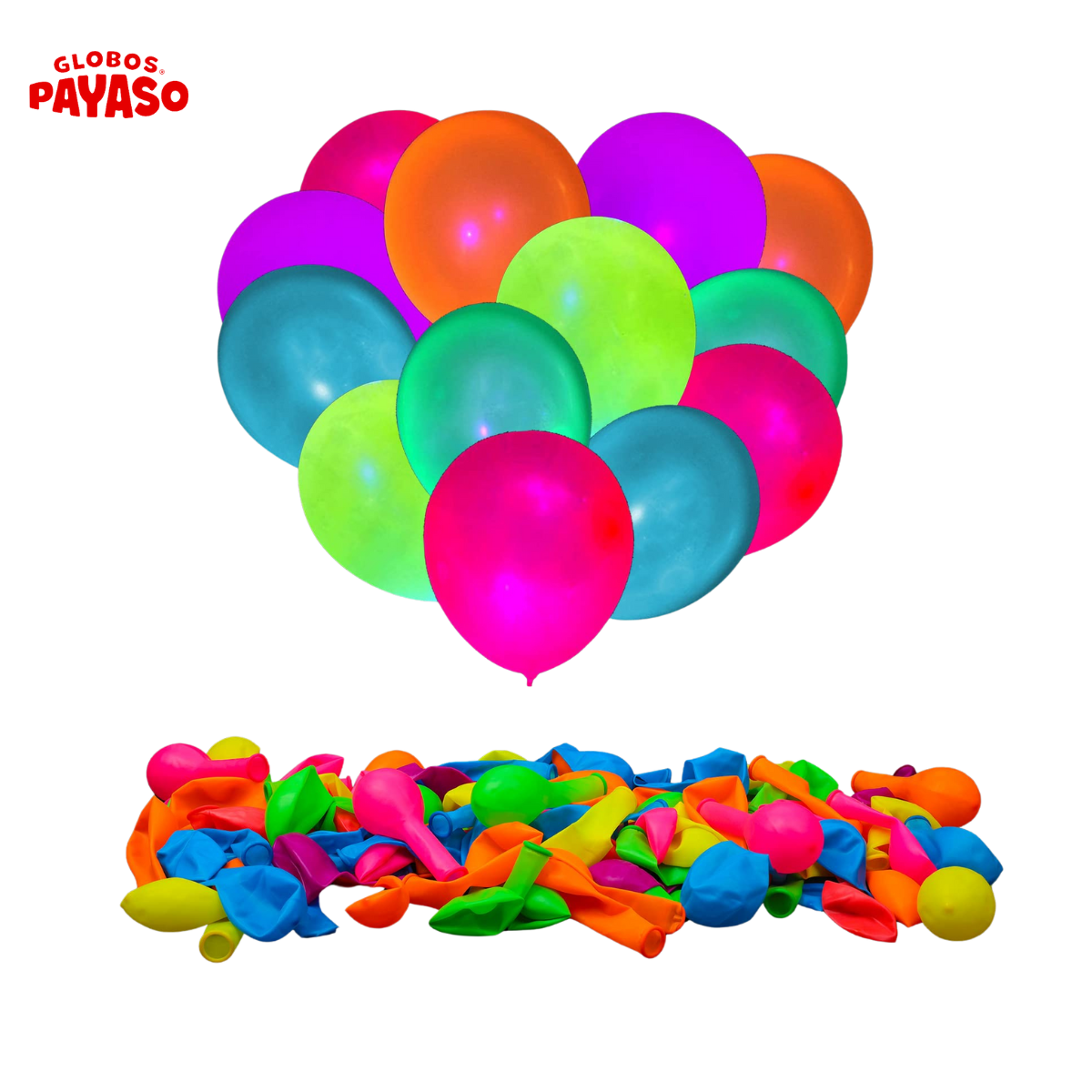 Globo Payaso Surtido-neon N° 10 Bolsa C/100 Pzs Fiestas