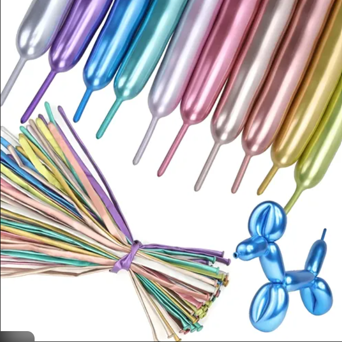 50pz Globos Platinum Zeppelin Payaso Surtido N° 270 Fiestas