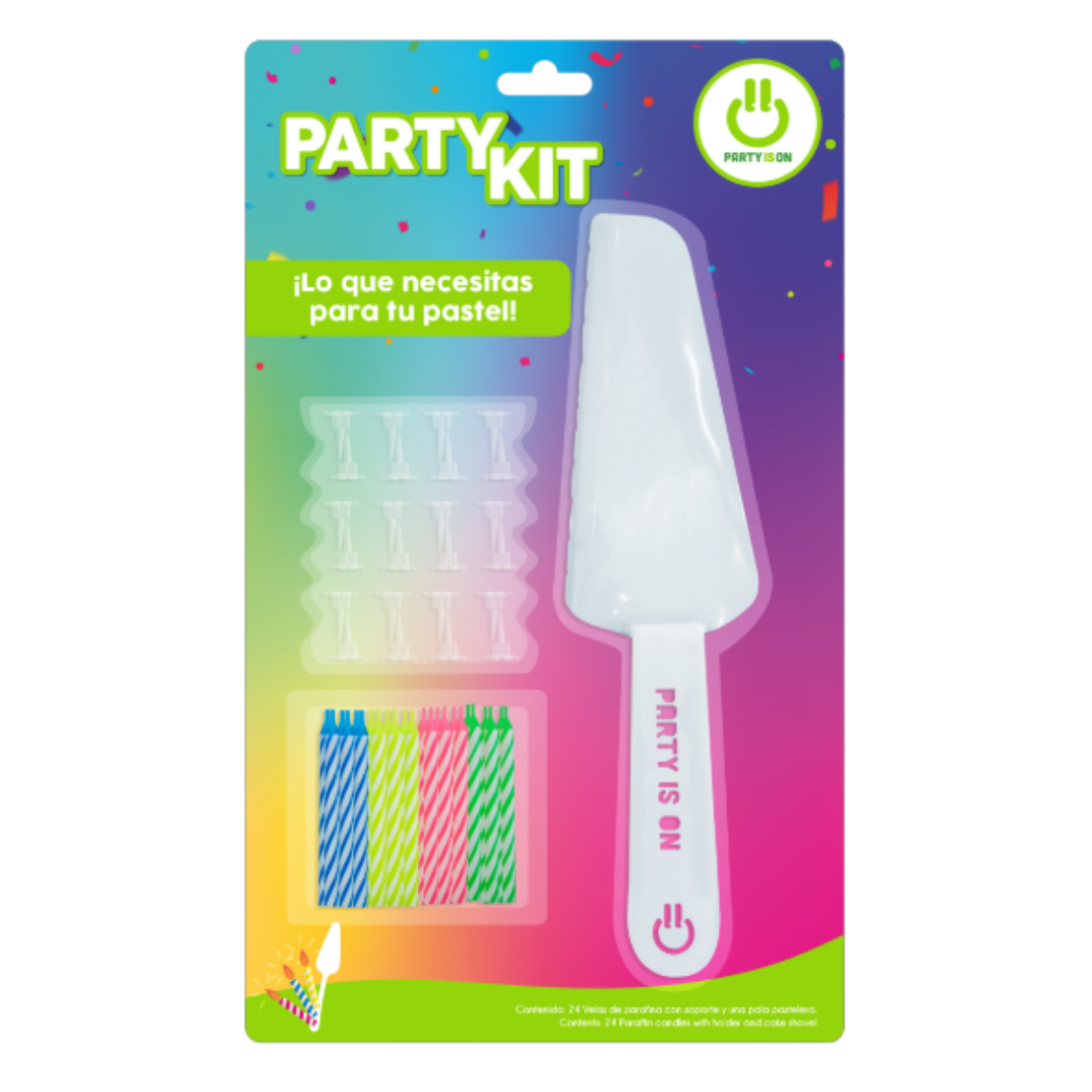 Party Kit Party Is On Palita Pastelera Velas Con Soporte