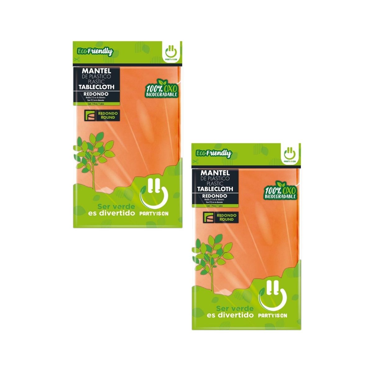2pz Manteles Redondo Plástico Party Is On Desechable Fiesta