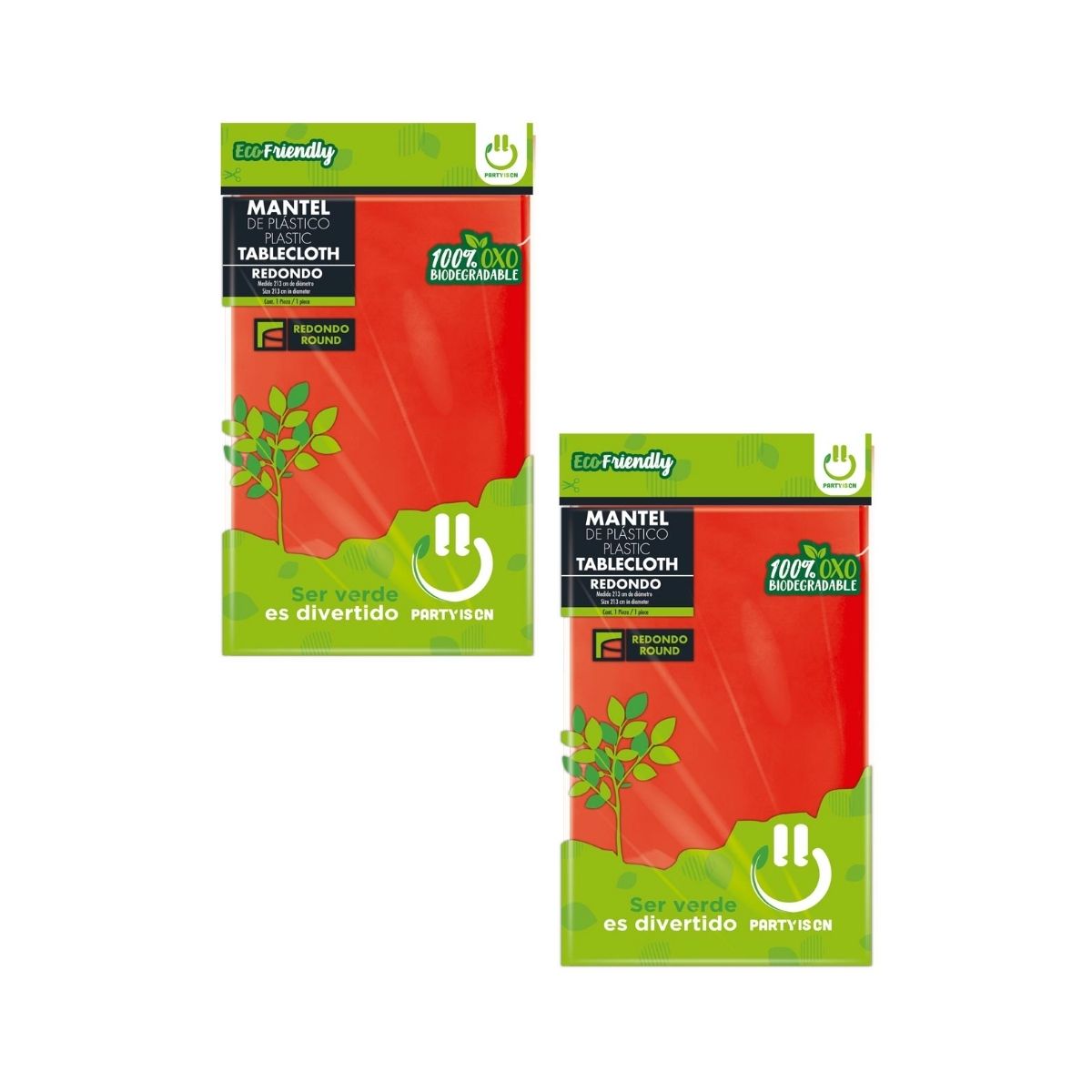 2pz Manteles Redondo Plástico Party Is On Desechable Fiesta
