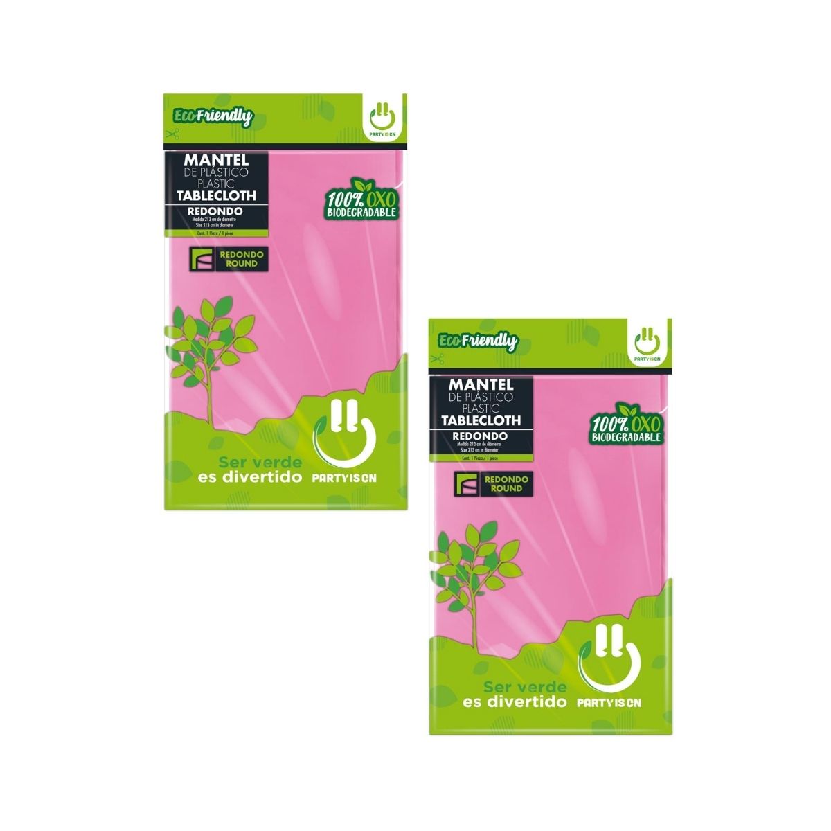 2pz Manteles Redondo Plástico Party Is On Desechable Fiesta