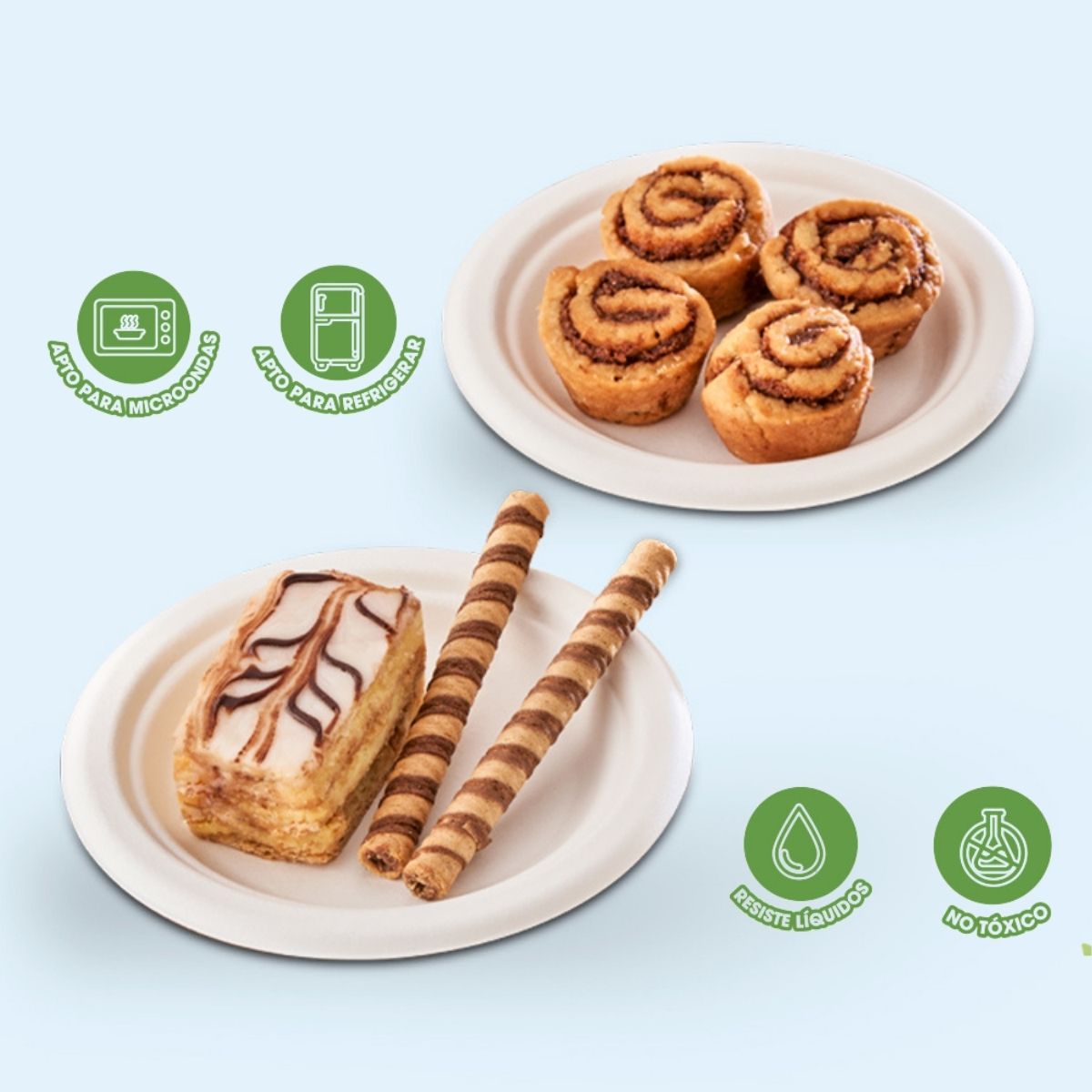 10pz Platos Biodegradable Party Is On Plato Bagazo Caña N°7