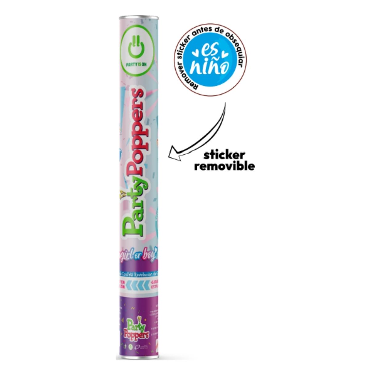 Party Popper Partyison Confeti Revelacion Genero Niño