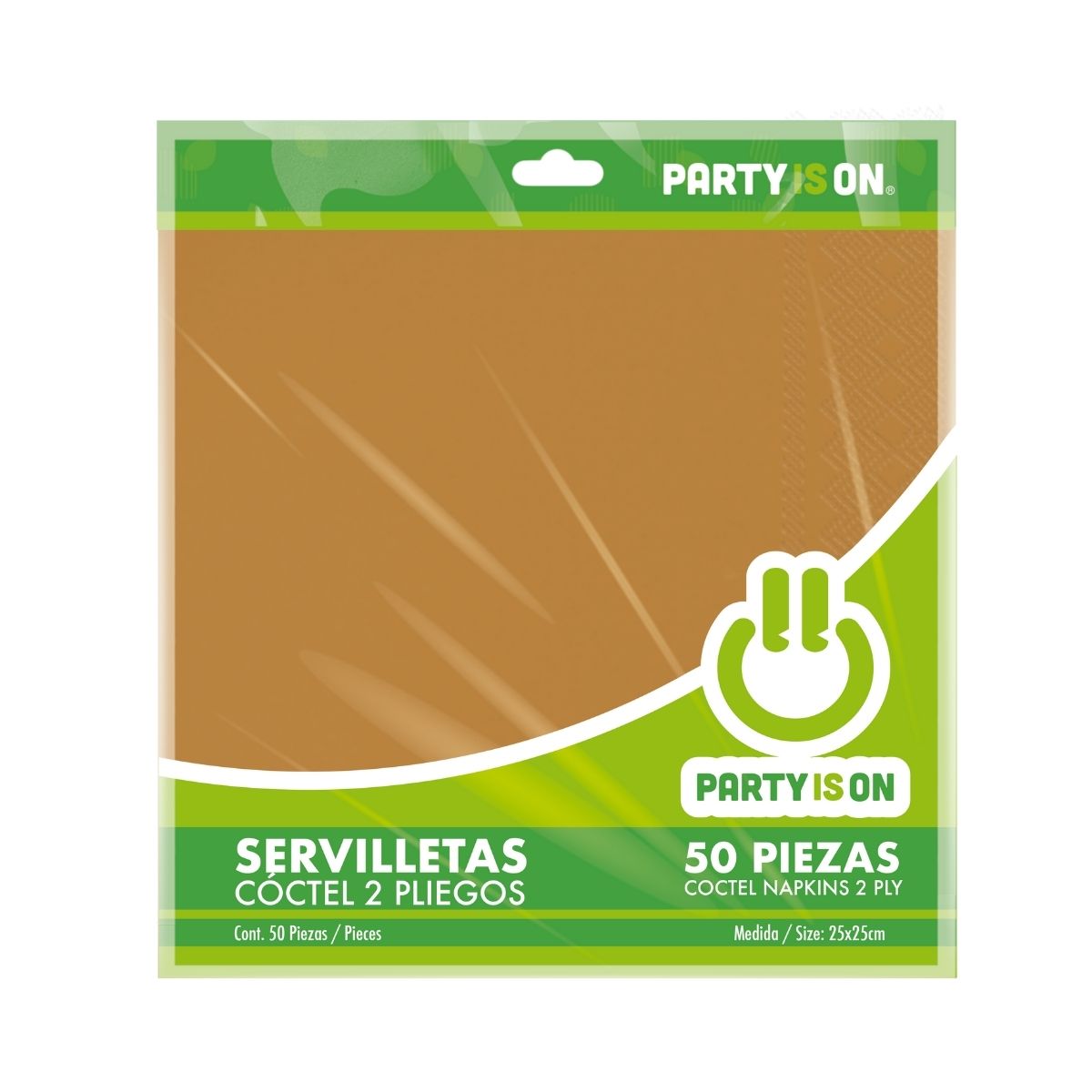 50pz Servilletas De Papel Party Is On Coctel Color Dorado