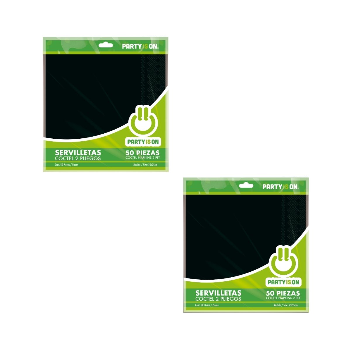 100pz Servilletas De Papel Party Is On Color Negro Fiestas