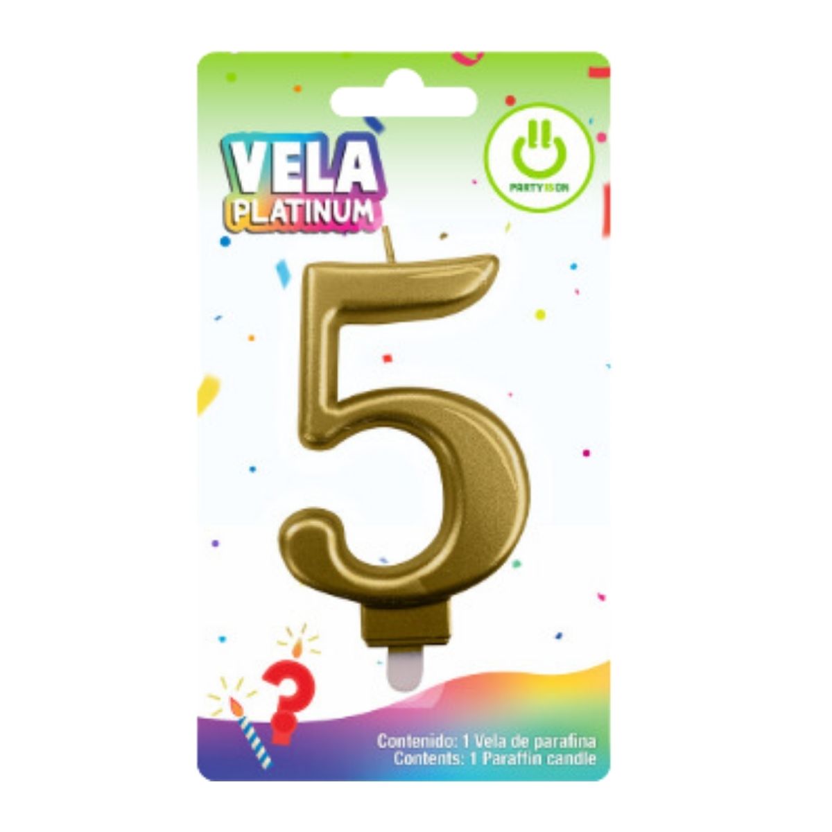 Vela Platinum Dorado Party Is On Signo Numero Pastel Cumple