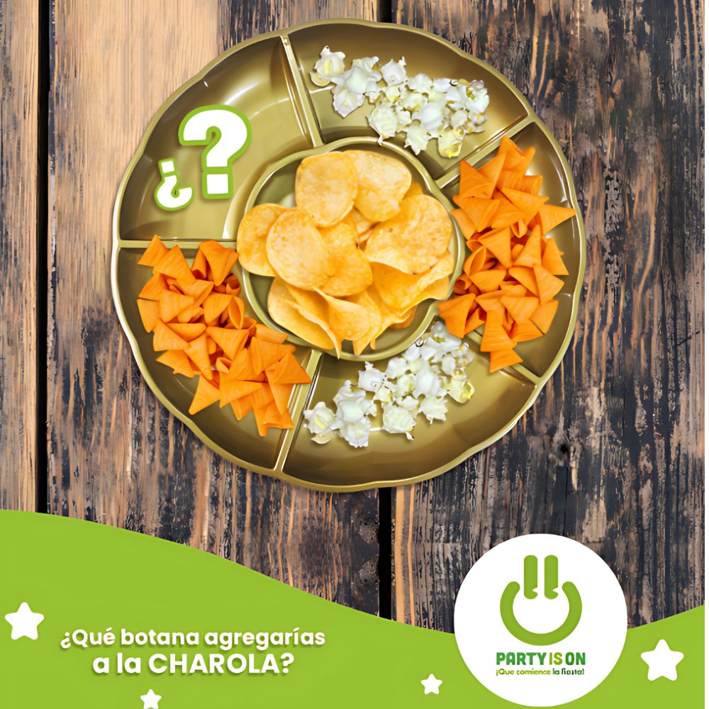 12pz Charola Botanera Redonda 6 Divisiones Desechable Fiesta