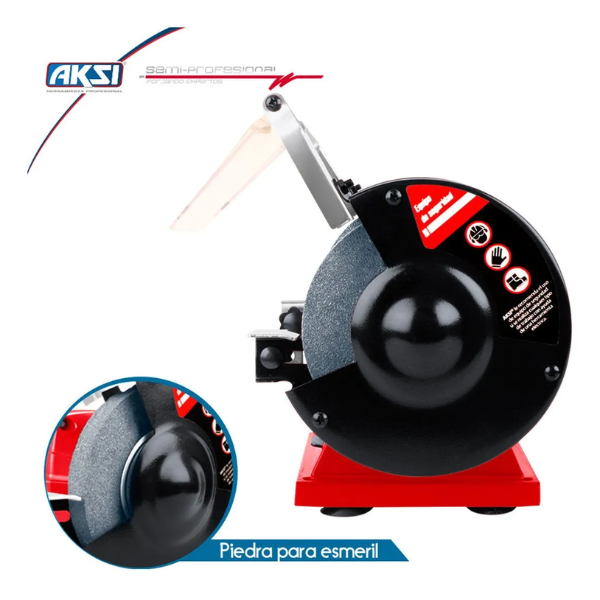Esmeriladora De Banco Aksi Ebanc-b-5-150-ak Color Rojo 150 W 127 V