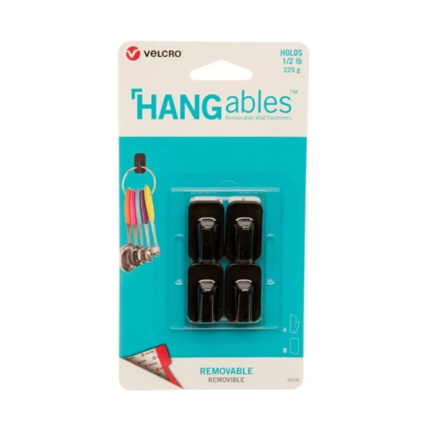 Paquete 4 Percheros Hangables Velcro Ganchos Adheribles Pared