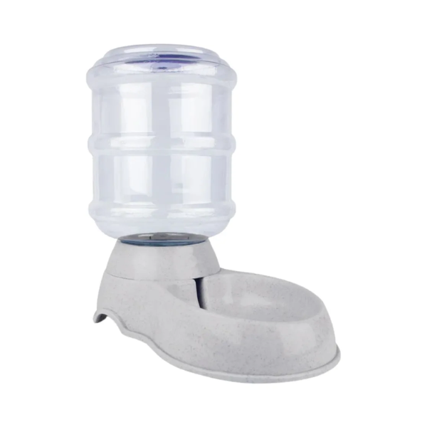 Bebedero Automático AKSI PETIT Mascotas, Dispensador por Gravedad con Válvula Antiderrame - 3.8L (Gris)