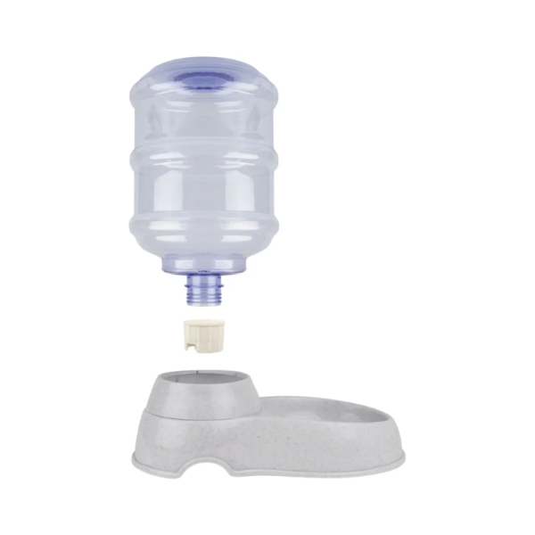 Bebedero Automático AKSI PETIT Mascotas, Dispensador por Gravedad con Válvula Antiderrame - 3.8L (Gris)