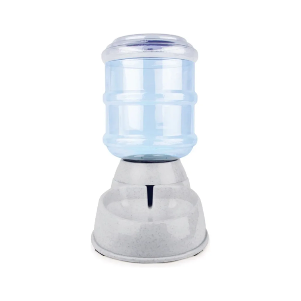 Bebedero Automático AKSI PETIT Mascotas, Dispensador por Gravedad con Válvula Antiderrame - 3.8L (Gris)