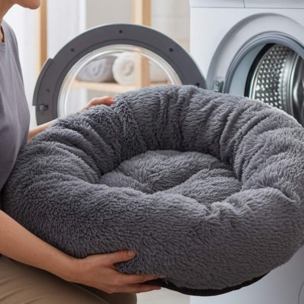 Cama Redonda Antiestrés AKSI PETIT para Perro y Gato 70cm (Gris)