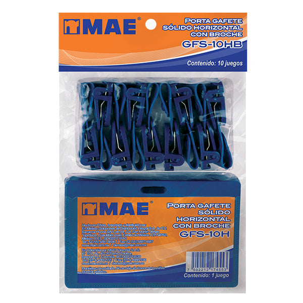 10pzs Porta Gafete Mae Azul C/ Broche Credencial Plastico