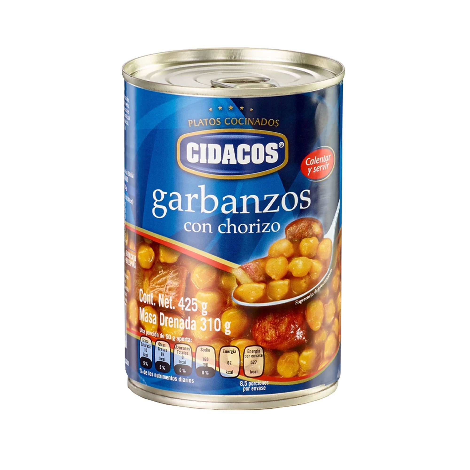 Garbanzos con Chorizo 425g - Enlatados y Conservas La casa del bacalao