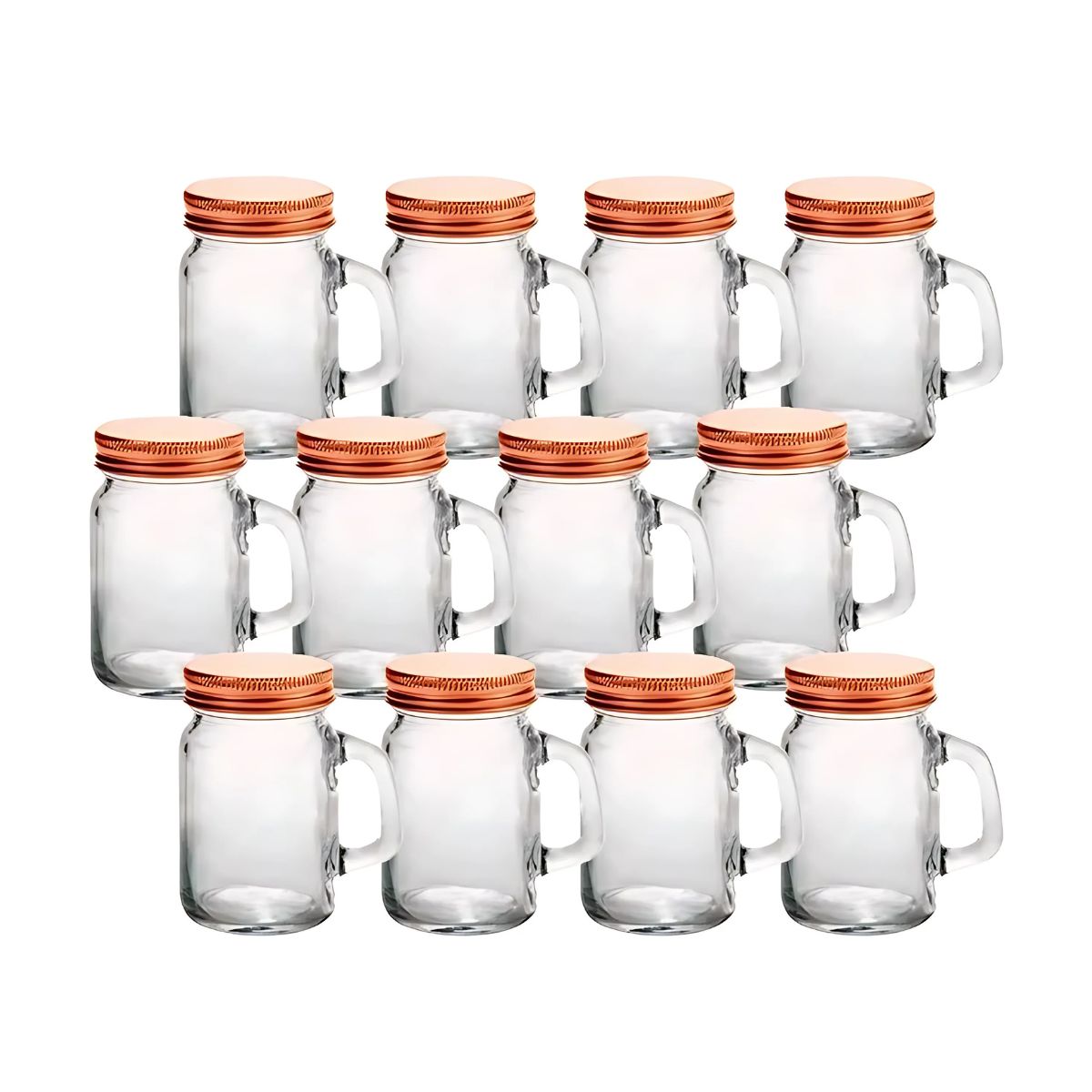 12 Pack Mason Jar Mini Con Asa 4 Oz Vaso Frasco Tarro Vasito