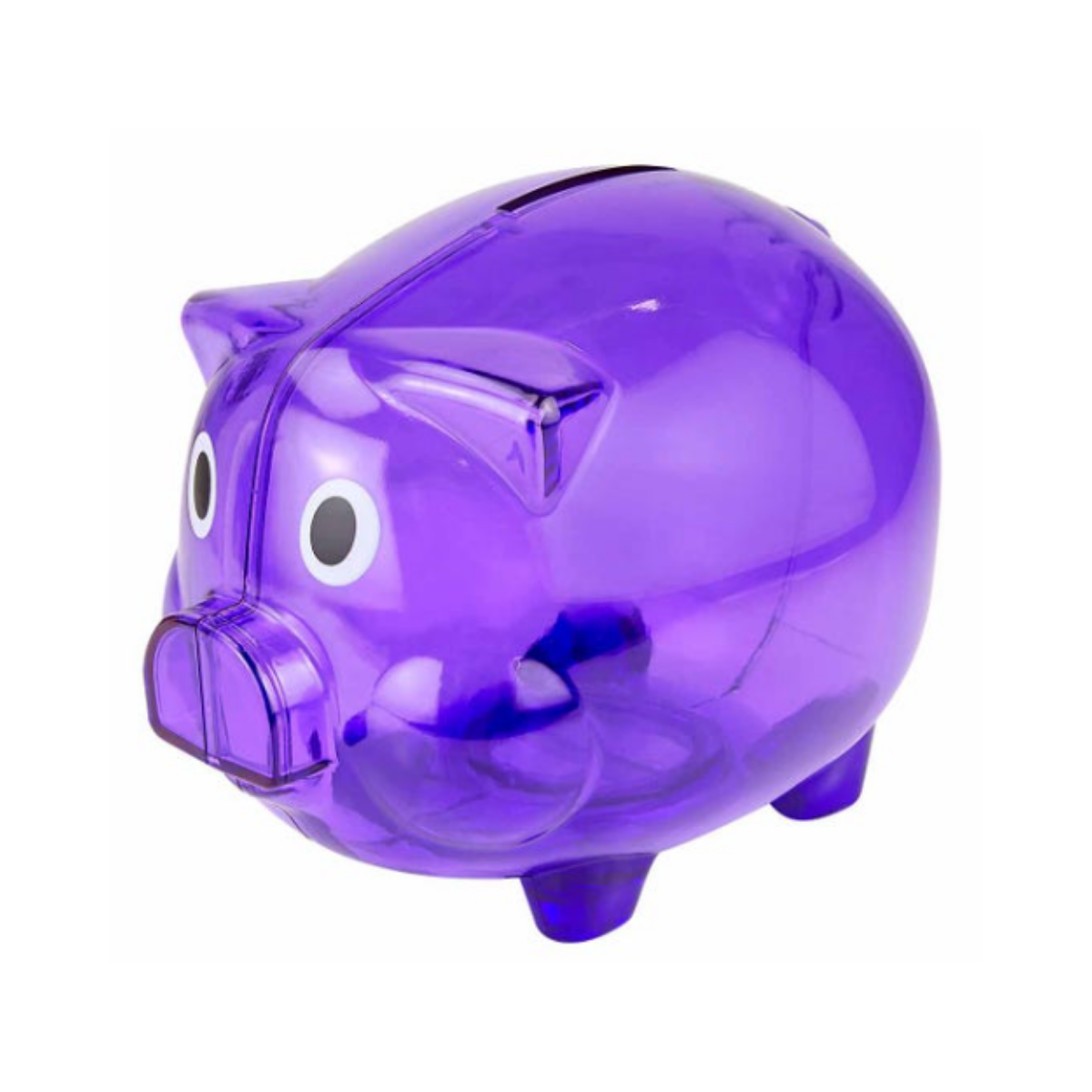 Alcancia Plastico Cochinito Ahorro Colores Traslucido Colores