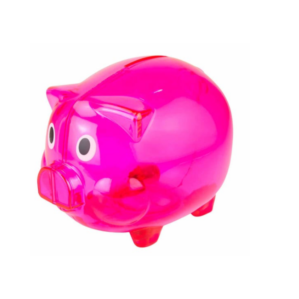 Alcancia Plastico Cochinito Ahorro Colores Traslucido Colores