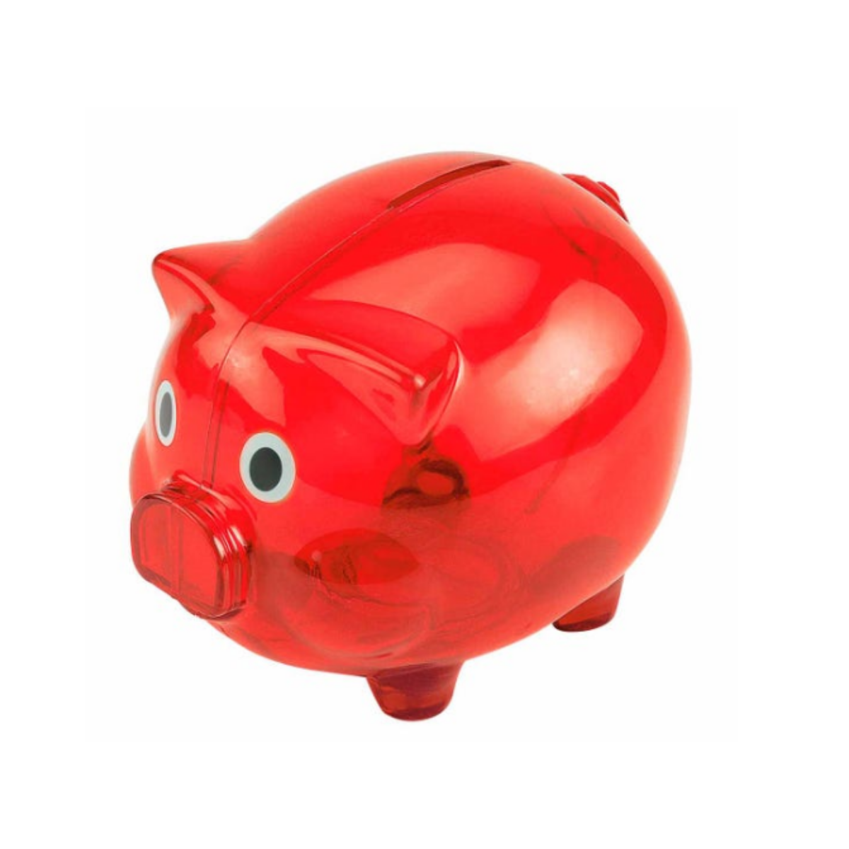 Alcancia Plastico Cochinito Ahorro Colores Traslucido Colores