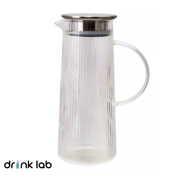 Jarra Vidrio Giza Tapa Acero Inoxidable 1.3 Litros Hogar