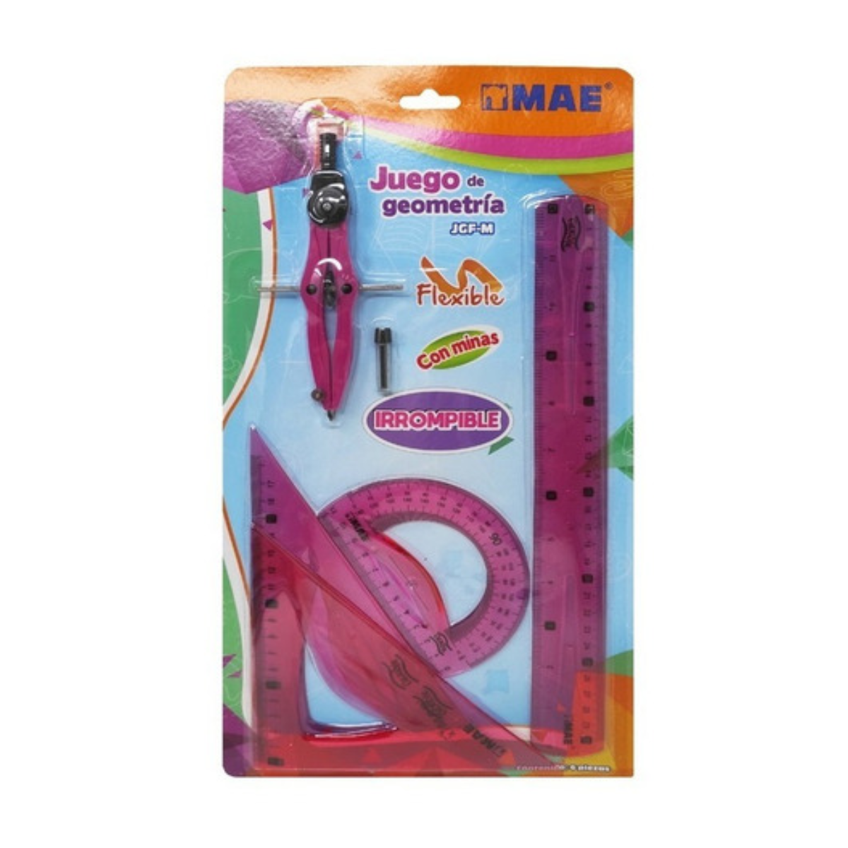 Juego De Geometria Mae Flexible Con Compas De Precision