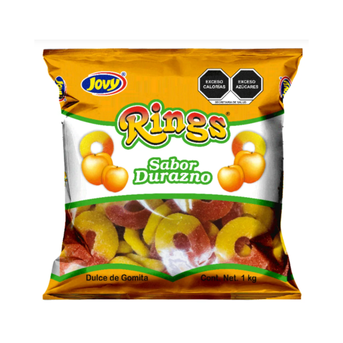 1kg Gomitas Rings Sabor Durazno Jovy