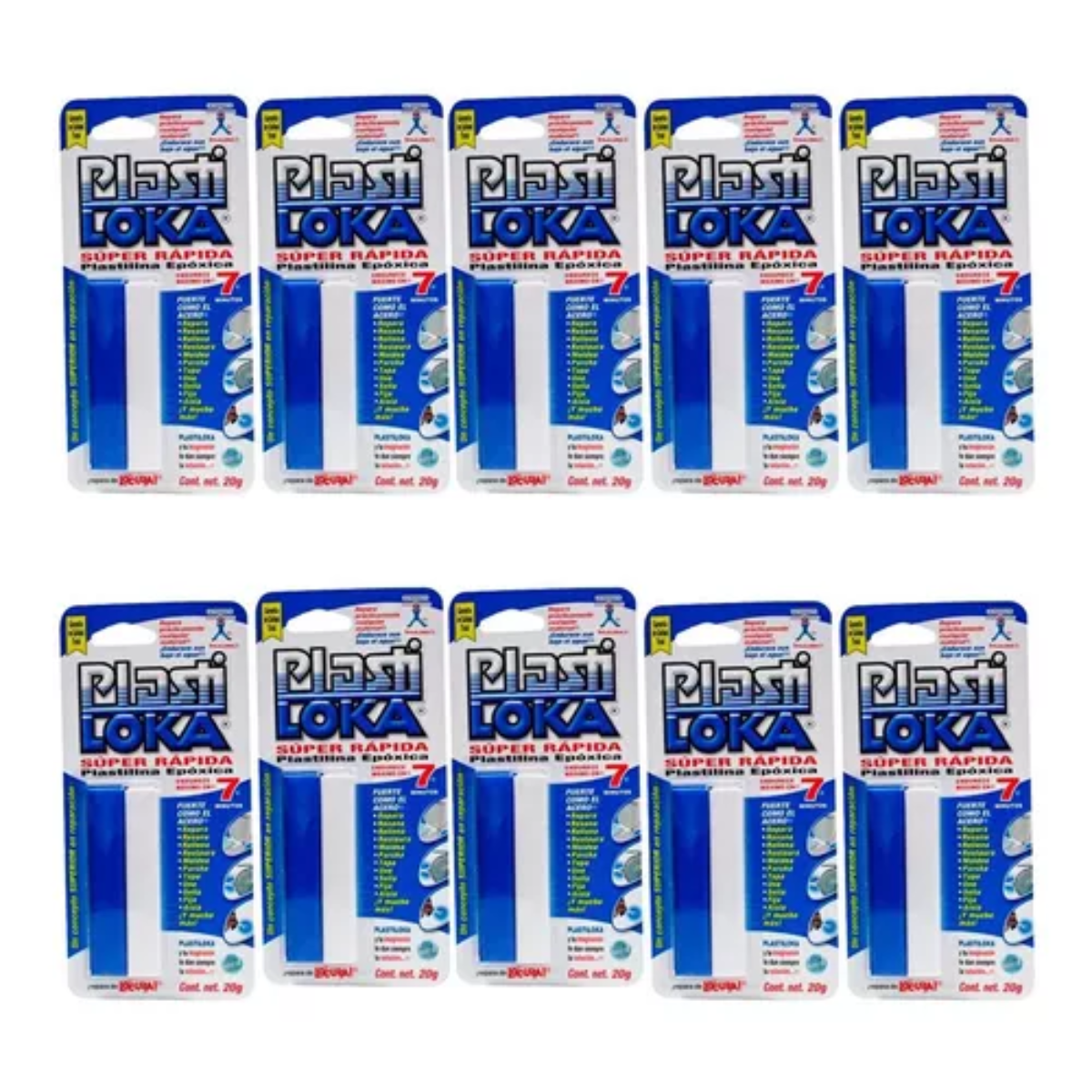 Pegamento Barra Kola Loka Plastiloka Super Azul 20g Epoxica