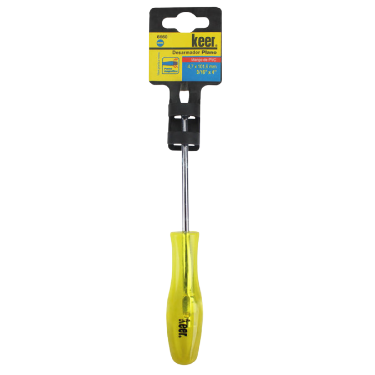 Desarmador Keer Plano 3/16x4 Mango Transparente