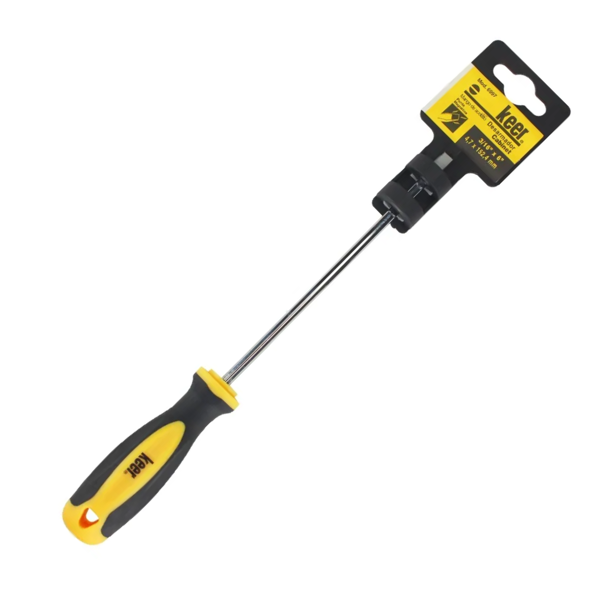 Desarmador Cabinet 3/16 x 6 Mango Bimaterial Keer