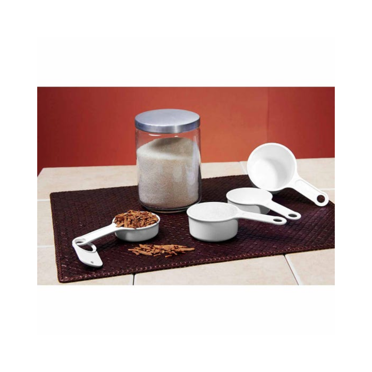 Set 4 Taza Medidora Promoopcion Blanca Plastico Cocina