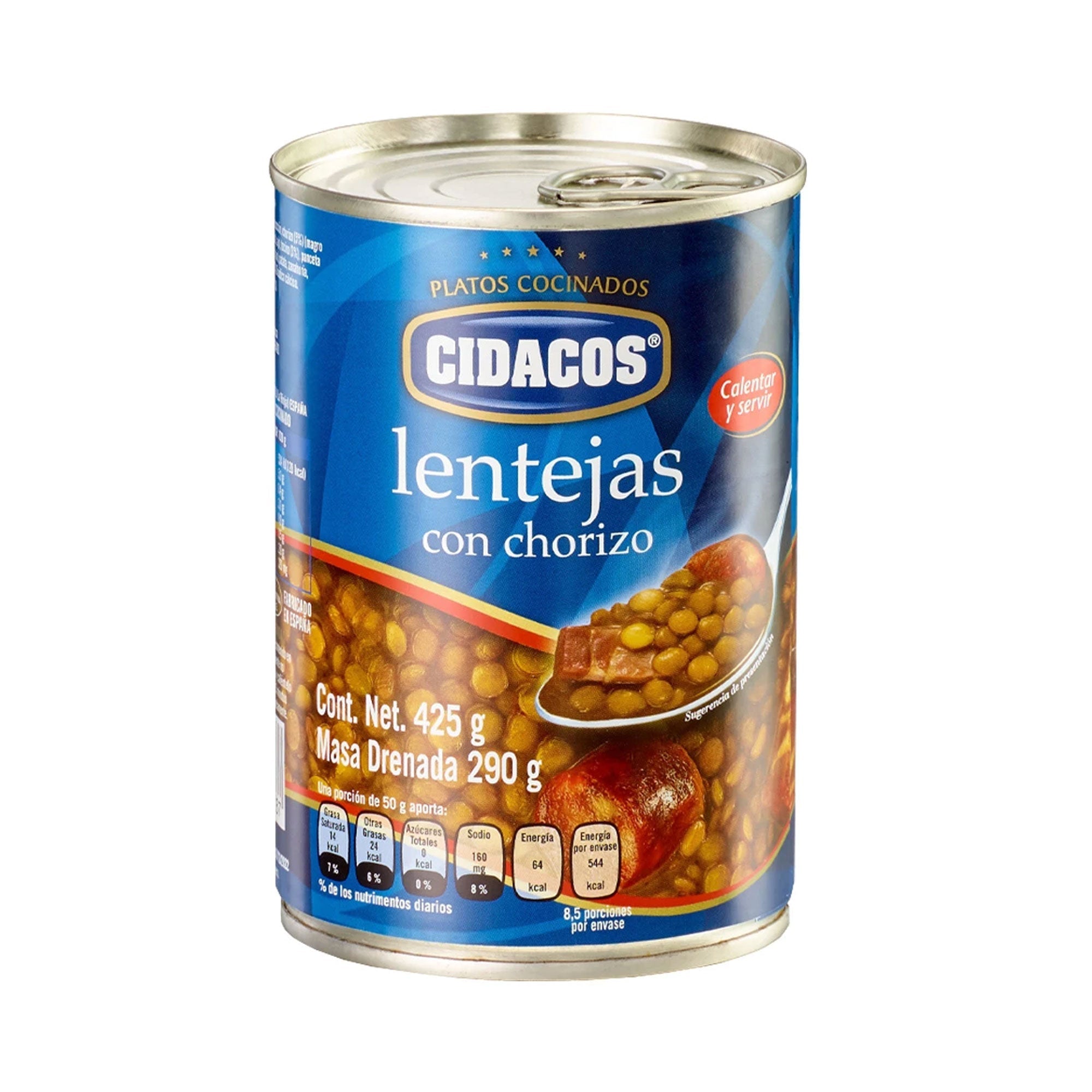 Lentejas con Chorizo 425g - Enlatados y Conservas La casa del bacalao
