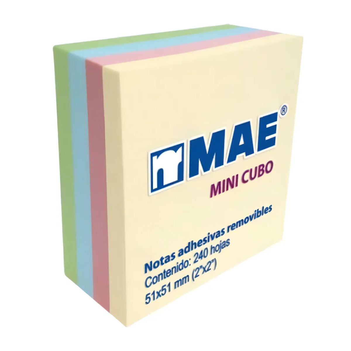 Notas Adhesivas 240 Hojas 2x2 Mae Mini Cubo 4 Colores Pastel