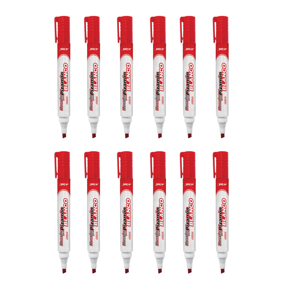 12 Marcador Pizarron A-ink Colores Punta Cincel Plumon