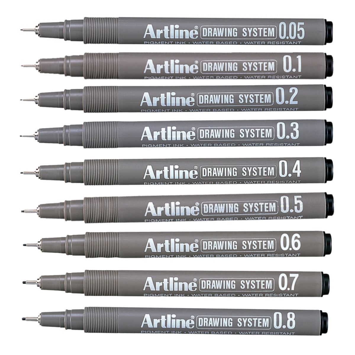 9pzs Estilografo Base Agua Artline Negro Grosor 0.05-0.8mm