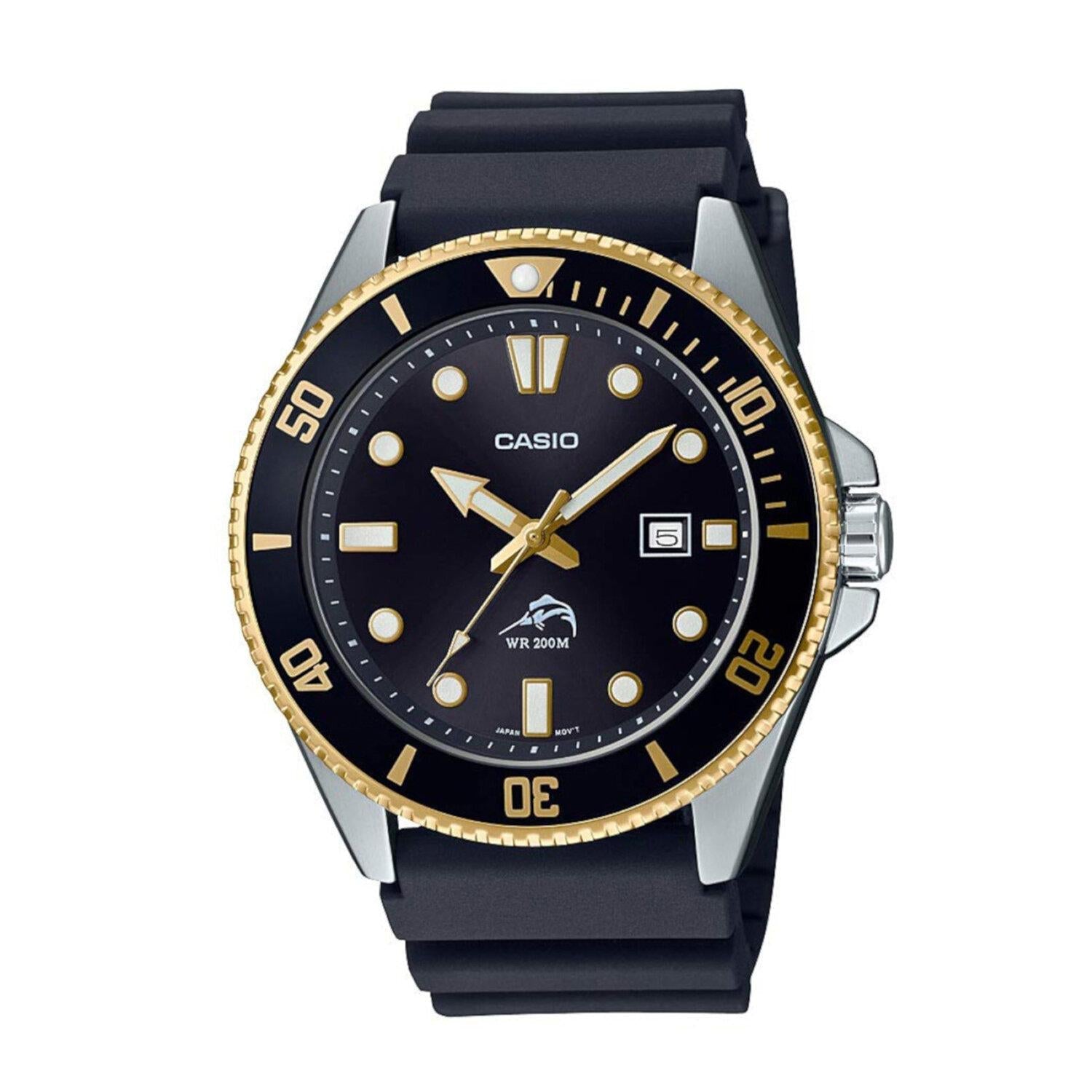 Reloj Casio Mdv-106g-1av C/dorado Negro Resina Negra